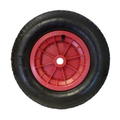 Image of KetoPlastics Red 16&quot; Pneumatic wheelbarrow wheel with 16mm bore (4.80/4.00 8)