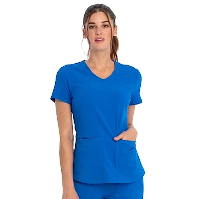 Image of Cherokee Women&#039;s V Neck Top Medical Scrubs Shirt, Royal, 4XL Plus