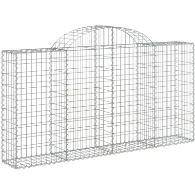 Image of vidaXL Arched Gabion Baskets 40 pcs 200x30x100/120 cm Galvanised Iron