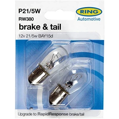 Image of 2 X Ring 380 P21/5W Bay15d Brake Stop &amp; Tail Light Car Bulbs Rw380 12V 21/5W NEW