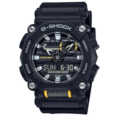 Image of Casio Gents 50.00mm Quartz Watch with Black Analogue Digital dial and Plastic/Resin Strap GA 900 1AER