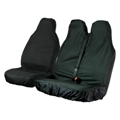 Image of Sakura Pair Of Van Front Seat Covers SS5444 Type C For Driver and Double Passengers Universal Stretch Fit Integral Headrest
