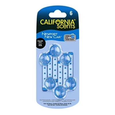 Image of Car Air Fresheners, California Scents Vent Stick, New Smell, Set of 6, Newport