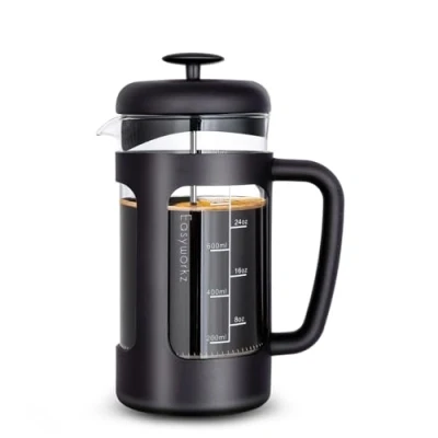 Image of Easyworkz French Press 1000ml Coffee Tea Maker with Borosilicate Glass,Soft Grip Handle