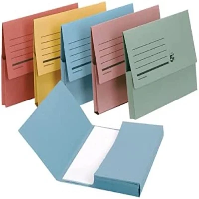 Image of 5 Star Premier Document Wallet Half Flap 285gsm Capacity 32mm A4 Assorted (Pack of 50)