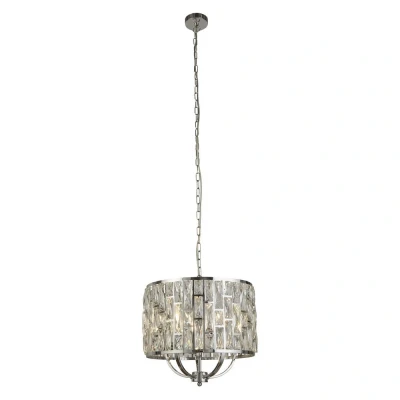 Image of Bijou 5 Light Chrome Ceiling Pendant with Crystal Glass