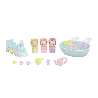 Image of Sylvanian Families 5707 Triplets Baby Bathtime Set Dollhouse Playsets