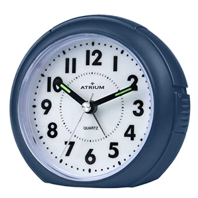 Image of Atrium Analogue Alarm Clock, A240 35, Dark Blue, no Ticking, with Light and Snooze Function