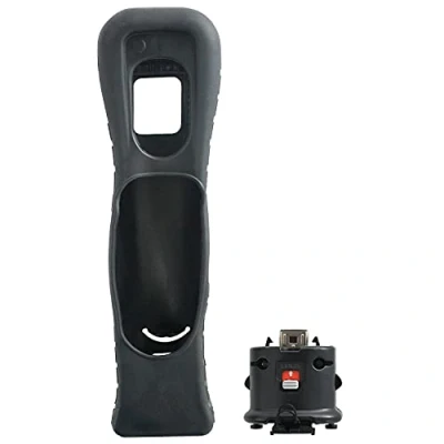 Image of OSTENT Motionplus Motion Plus &amp; Silicone Case Compatible for Nintendo Wii Remote Controller Game Color Black