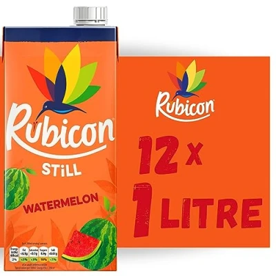 Image of Rubicon Still 12 Pack Watermelon Juice Drink, Made with Handpicked Fruits for a Temptingly Intense Taste &quot;Made of Different Stuff&quot; x 1L Carton