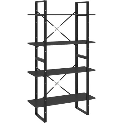 Image of vidaXL 4 Tier Book Cabinet Grey 80x30x140 cm Engineered Wood