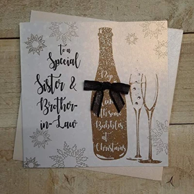 Image of WHITE COTTON CARDS F1 SB&quot;&quot;Sister &amp; Brother in Law&quot;&quot; Handmade Christmas Card&quot;