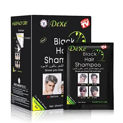 Image of Instant black hair shampoo, dye shampoo for men and women easy to use 100% grey coverage quick lasts 30 days 3 in 1 (Tablets Black)