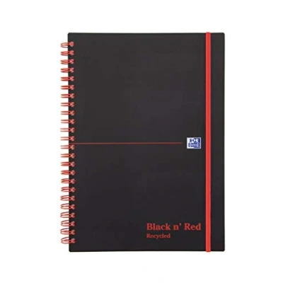 Image of Black n Red Book Wirebound Recycled Polypropylene 90gsm 140 Pages A5 Ref L67027 [Pack of 5]
