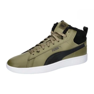 Image of PUMA Unisex Smash 3.0 MID WTR Sneaker, Olive DRAB Black White, 6 UK