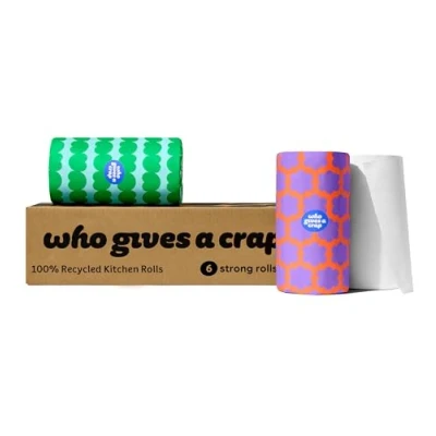 Image of Who Gives A Crap Eco Friendly 100% Recycled 2 Ply Kitchen Roll (6 x Rolls) FSC