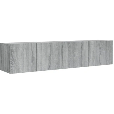 Image of vidaXL 2 Piece TV Cabinet Set Grey Sonoma Engineered Wood