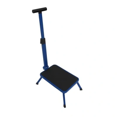Image of Single Folding Caravan Step with Support Handle (Non Slip Platform Motorhome Foldable)