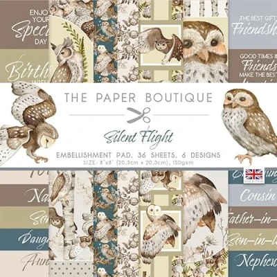 Image of The Paper Boutique Silent Flight Embellishments Pad, Multicoloured, 8 x inches, PB1776
