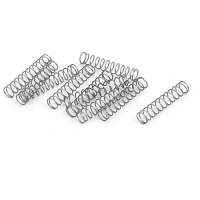 Image of sourcingmap Compression Spring,304 Stainless Steel,4mm OD,0.3mm Wire Size,20mm Free Length,Silver Tone,10Pcs