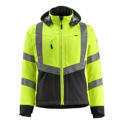Image of Mascot 15502 246 1709 Blackpool Safe Supreme Water Repellent Fleece on Inner Side Class 3 Softshell Jacket, Size S, Hi Vis Yellow/Black