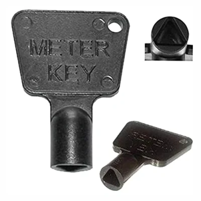 Image of SUL Meter Box Key Triangle Electric Gas Utility Socket Spanner 2 Pack Black