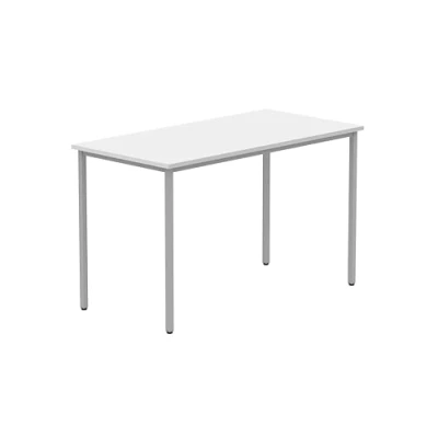 Image of Office Hippo Essentials, Sturdy &amp; Robust Computer, Stylish Home Office, Ideal Desk Table for Any Work Space, Height Adjustable Feet, 5 Year Guarantee, Arctic White, 120 x 60 cm