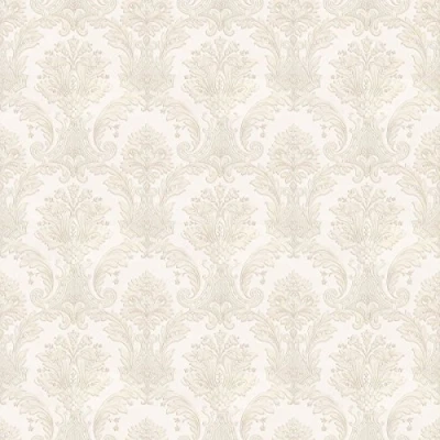 Image of MyTinyWorld Dolls House Miniature Cream Damask Style Wallpaper
