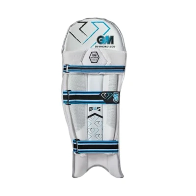 Image of Gunn &amp; Moore GM Cricket Batting Pads Diamond 606 Traditional Cotton Cane Small Adult Left Handed 17&quot; Approx Weight 2.10 kg 1 Pair White
