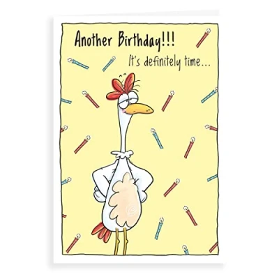 Image of Regal Publishing Humour Funny Birthday Card Chicken &amp; candles 7 x 5 inches