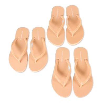 Image of Amazon Essentials Women&#039;s Flip Flops, Pack of 3, Beige, 6 UK