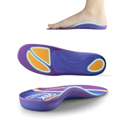 Image of Plantar Fasciitis Insoles, QBK Arch Support Insole for Women&amp;Men Helps Prevent Overpronation, Supination, Heel Spur, Metatarsalgia, Suitable Work, Standing. XL