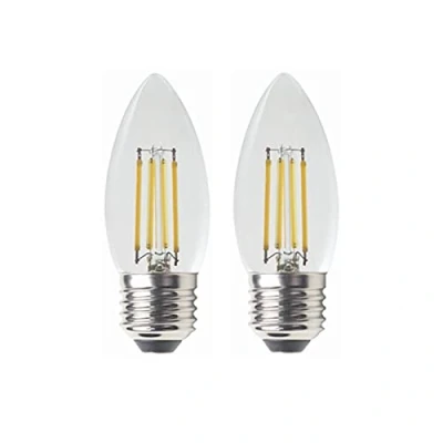 Image of WELSUN 3V E26/E27 LED Light Bulbs 2W C35 Candle Vintage Decorative Filament Lamp Warm White 2700K 2 Pack