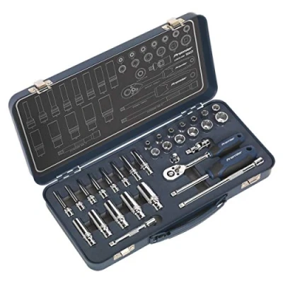 Image of Sealey Ak27480 Socket Set 32Pc 1/4In Sq Drive Lock On? 6Pt Metric
