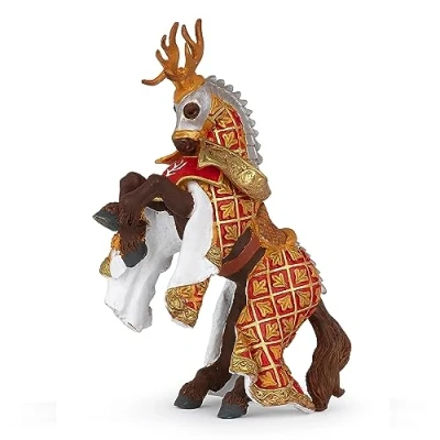 Image of Papo MEDIEVAL FANTASY 39912 Weapon Master stag Horse Figurine, Multicolour, M