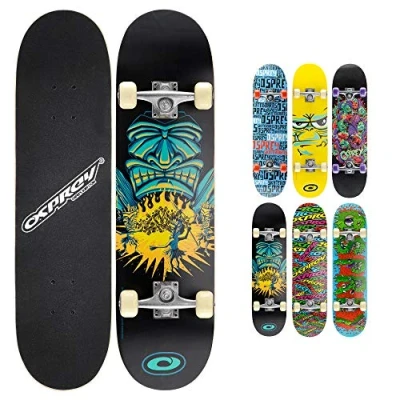 Image of Osprey Complete Skateboard 31 x 8 inch, Double Kick 9 Ply Chinese Maple Deck for Kids, Teens Adult and Beginners, Savages, Multiple Designs