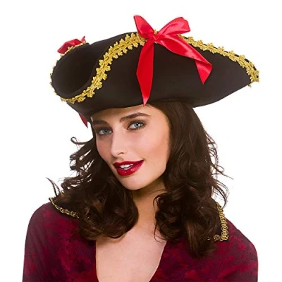 Image of Wicked Costumes Adult Ladies Tricorn Pirate Hat Fancy Dress Accessory