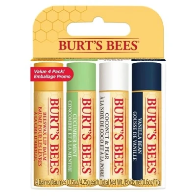 Image of Burt&#039;s Bees Lip Balm Multipack, Set,Beeswax,Cucumber Mint,Coconut &amp; Pear, Vanilla Bean,Best of Burt&#039;s, 4x4.25g