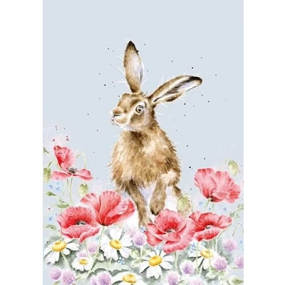 Image of Wrendale Designs A6 Hare Notebook Field of Flowers