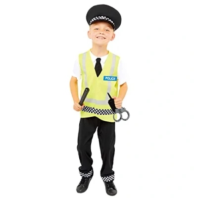 Image of amscan (PKT) (9907072) Child Boys UK Police Officer Costume (4 6yr)