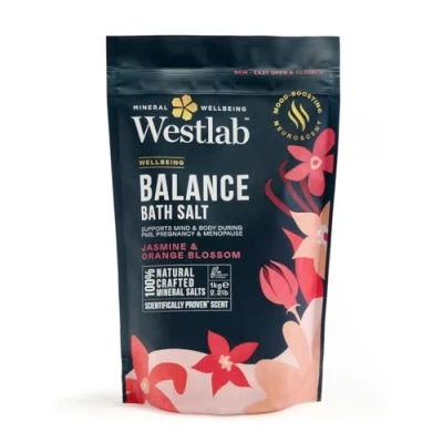 Image of Westlab Magnesium Balance Salts 1kg for PMS, Pregnancy &amp; Menopause. Scientifically Proven to Help Mind Body Reach Harmony. Mood Boosting Neuroscent. 100% Natural Organic Jasmine Blossom.