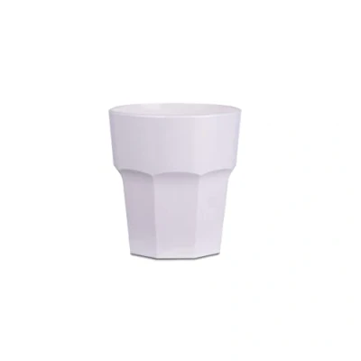 Image of Elite Remedy Polycarbonate Rocks Tumbler White 9oz / 255ml Plastic Reusable Tumbler, Virtually Unbreakable Ideal for Parties, Outdoors &amp; Event Catering