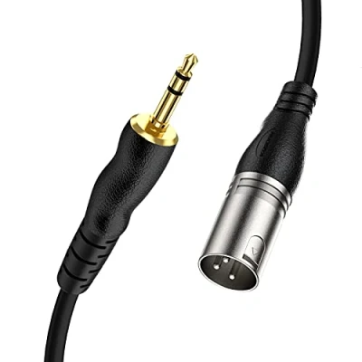 Image of NUOSIYA 2M XLR to 3.5mm Microphone Cable, 6Ft Male Jack Cable Balanced Audio Stereo 1/8 inch 3 Pin Interconnect for Laptop, Camera, Sound, DV