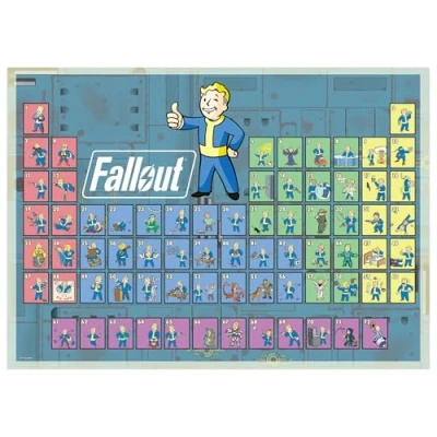Image of Fallout Periodic Table Of Vault Boy 1000 Piece Jigsaw Puzzle Toynk Exclusive