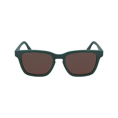 Image of Lacoste Men&#039;s Sunglasses L987S Matte Green with Solid Brown Lens