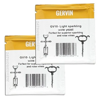 Image of 2X Gervin GV10 Wine Yeast 5g Champagne &amp; Dessert Wines 18.5% 5 23L