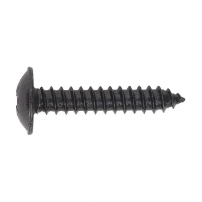 Image of Sealey Self Tapping Screw 4.8 x 25mm Flanged Head Black Pozi Pack of 100