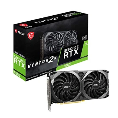 Image of MSI GeForce RTX 3060 VENTUS 2X 12G OC Gaming Graphics Card 12GB GDDR6, 1807 MHz, PCI Express Gen 4, 192 bit, 3x DP (v1.4), HDMI 2.1 (Supports 4K)