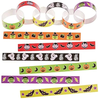 Image of Baker Ross FX129 Halloween Paper Chains Pack of 240, Decorations for Kids, Arts and Crafts Hanging