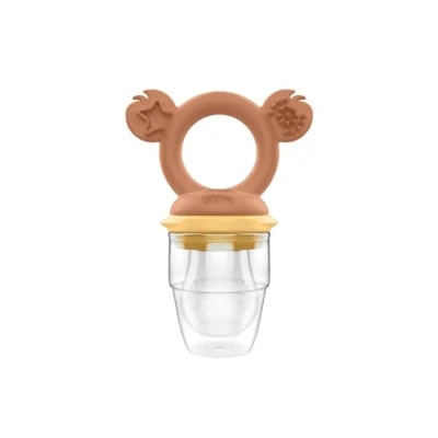 Image of Cherub Baby Non Toxic BPA Free Silicone Fresh Food Feeder, Fruit Easy to Hold, Gentle on Little Mouths, Self Feeding, Dishwasher, Freezer and Steriliser Safe, 4 Months+ (Mimosa/Caramel)